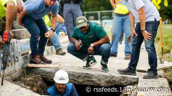 Lee statue base reassembled after failed time capsule search