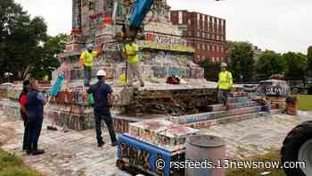 Crews look for time capsule in pedestal of Robert E. Lee monument in Richmond