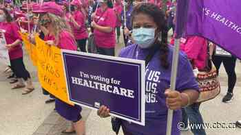 Enough with 'hero' talk — pay us fairly, health-care workers say at rally