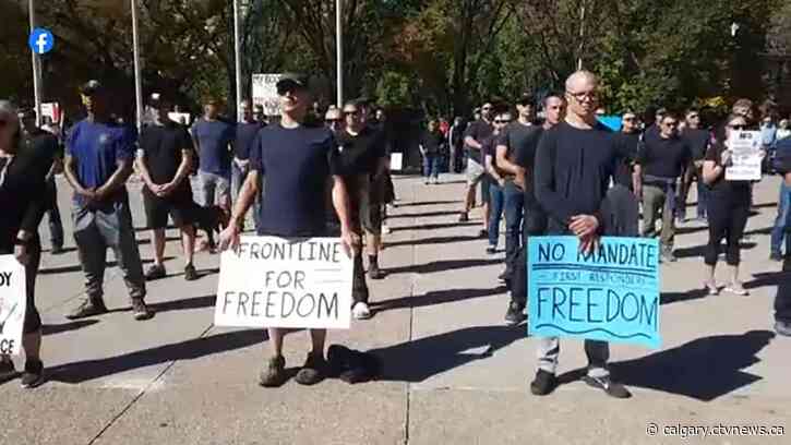 Fire chief rips firefighters for 'disrespectful, disgraceful' behavior at anti-vaccination rally
