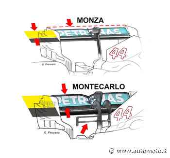 F1, GP Italia 2021: La Mercedes ha portato a Monza un'ala posteriore più scarica di quella usata a Spa - Automoto.it