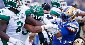 Bombers unload for 5 touchdowns in 33-9 Banjo Bowl win over Saskatchewan