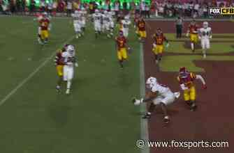 Stanford's Elijah Higgins hauls in four-yard TD catch on 4th down to take 14-7 lead over USC