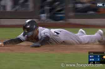 Andrew Velazquez scores on throwing error from Javier Báez, Yankees take 8-7 lead over Mets