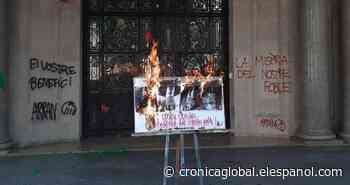 Arran quema fotos de Giró, Sánchez Llibre, Florentino Pérez y Sánchez Galán ante Foment - Crónica Global