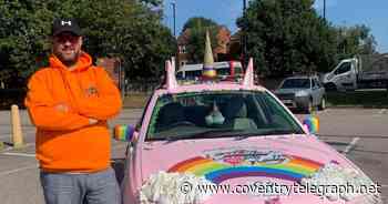The story behind the pink unicorn Volvo spotted driving around Coventry - Coventry Live