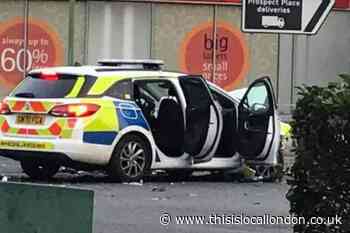 Dartford: Aftermath of serious police car crash pictured