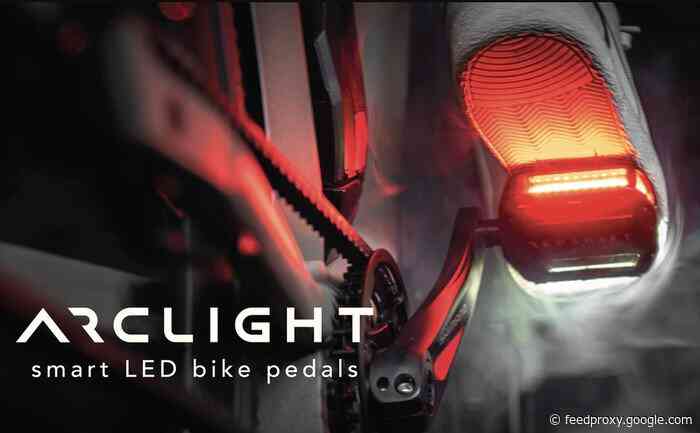 Arclight LED bike pedal lights are rechargeable, aluminum and weatherproof