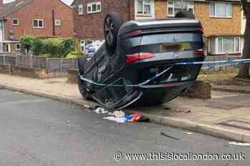 Police called after car overturns in St Paul's Cray