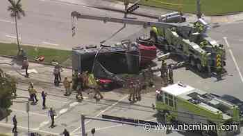Woman Killed When Dump Truck Rolls Onto Car in Doral