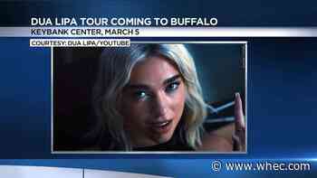 Dua Lipa performing at KeyBank Center on 2022 tour