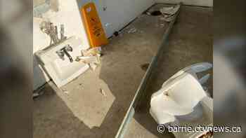 Bolton park restroom closed after vandals destroy facilities - CTV News Barrie