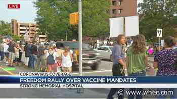 Hundreds of healthcare workers protest against vaccine mandate at Strong Memorial Hospital