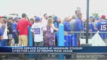 8 food service stands at Highmark Stadium cited for lack of proper mask usage