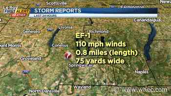 NWS reports EF-1 tornado near Springwater, Livingston County early Sunday
