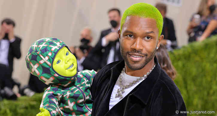 Frank Ocean Carries Lime Green Robot Baby with Him at Met Gala 2021