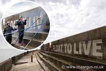 Artwork shares lifesaving message on Brighton Marina seawall