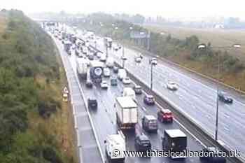 Nine mile queues on M25 after crash near Dartford Crossing