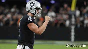 Monday Night Football on ABC: Derek Carr's TD pass caps Raiders rally past Ravens 33-27 in OT