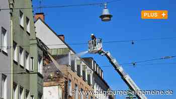 Wieder Löscharbeiten in Karolinenstraße: Drohne soll Einsatzkräften helfen - Augsburger Allgemeine