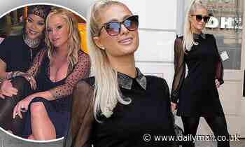 Paris Hilton steps out in LBD and faux-nytail in NYC... after her mother Kathy parties with Rihanna