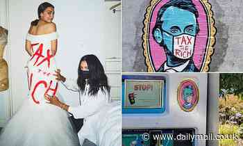Street artist says she designed original 'TAX THE RICH' slogan AOC wore to Met Gala
