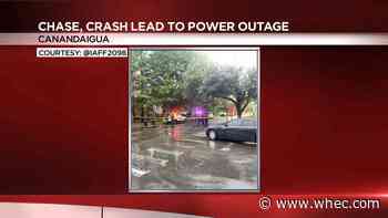 Police chase leads to crash, power outage in Canandaigua