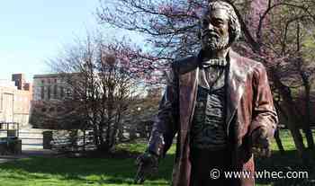 Police investigating toppled Main Street Frederick Douglass statue