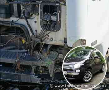 Driver trapped after car hit by lorry in M25 crash