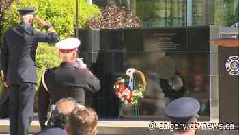 Names of 4 fallen Calgary firefighters added to monument in annual ceremony - CTV News Calgary
