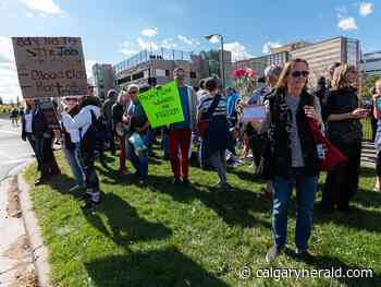 'No tolerance for intimidation': Anti-vaccine protesters met by stronger security outside Foothills hospital - Calgary Herald