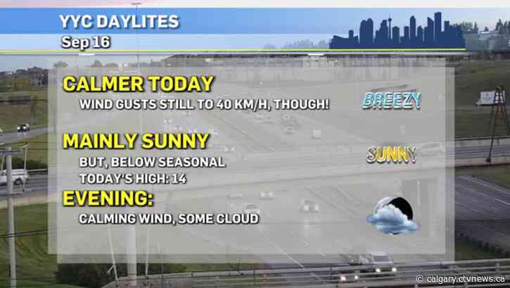 Mainly sunny in Calgary but staying cool