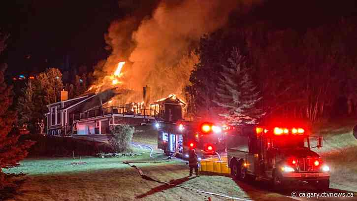 'A total loss': Fire crews battle blaze at home near Bragg Creek