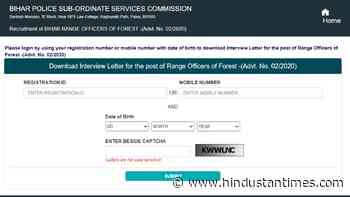 Bihar police interview letter for forest range officer released, direct link - Hindustan Times