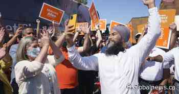 NDP’s Singh faces Fairy Creek protesters during campaign stop in Toronto - Global News