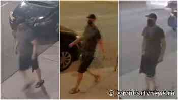 Suspect who allegedly spray painted hate-motivated graffiti on buildings in Leslieville wanted by police