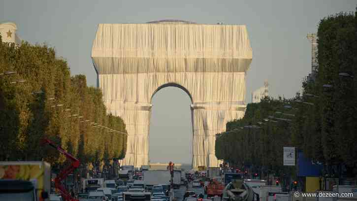 Christo and Jeanne-Claude's wrapped Arc de Triomphe nears completion in Paris