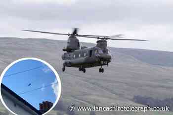 Woman captures video of RAF helicopter flying over Rossendale