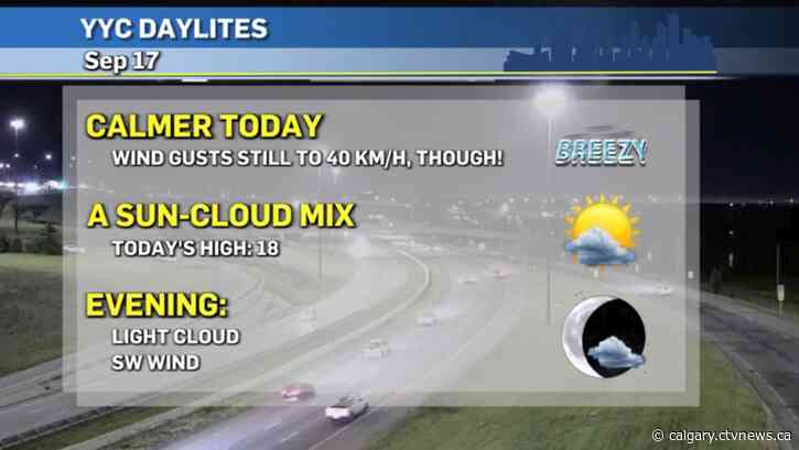 Warm, westerly wind in Calgary through to Saturday