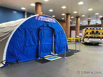 Outdoor medical tent up at UPMC Children's Hospital of Pittsburgh - TribLIVE