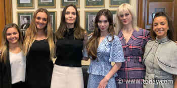 Angelina Jolie posts photo with gymnasts who testified in DC: 'In awe of their courage'