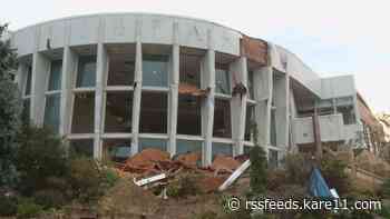 Hudson Library heavily damaged in overnight storms