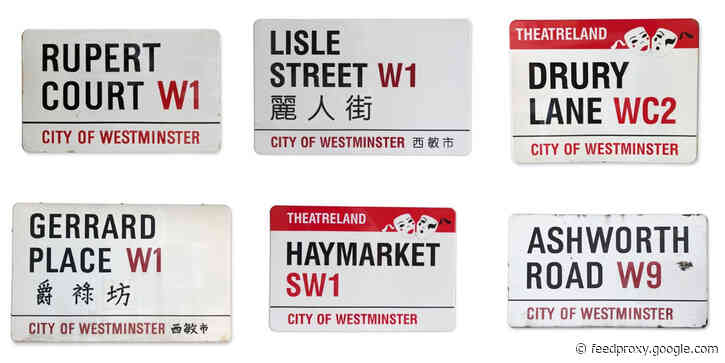 Westminster street signs being sold at auction