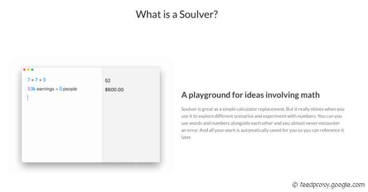 Soulver smart calculator app for Mac adds support for publishing to the web, stock price data, more