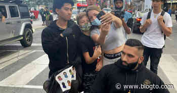 Toronto barber cut somone's hair in middle of major downtown intersection - blogTO