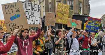 Protesters march through Newcastle city centre calling for urgent action on climate crisis