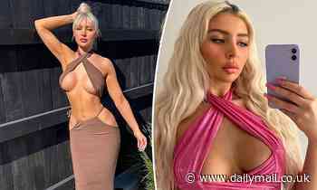 Too Hot To Handle's Larissa Trownson risks a wardrobe malfunction in cleavage-baring dress