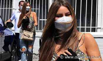 Sofia Vergara cuts a seriously stylish figure in blue jeans while leaving a spa in West Hollywood - Daily Mail