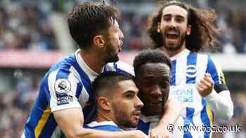 Brighton & Hove Albion 2-1 Leicester City: Seagulls hold off late pressure to go third