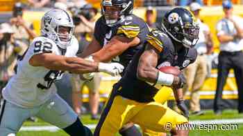 Steelers rookie Najee Harris announces presence with epic stiff-arm of Johnathan Abram